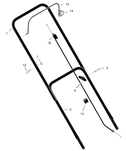 Handle Assembly Diagram and Parts List for 225112X194A 2004 Briggs and Stratton Lawn Mower